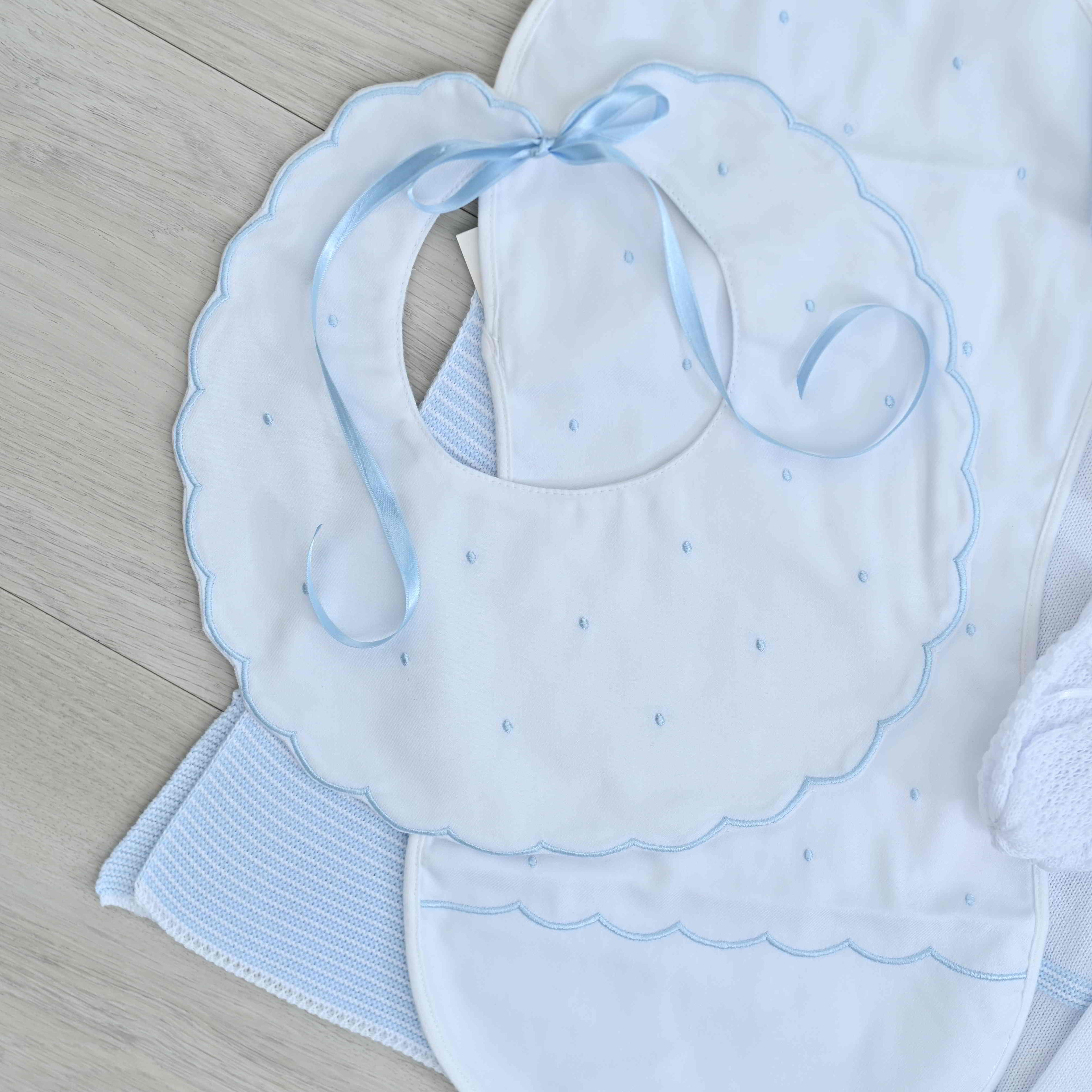 Set Babero y Trapito de Hombre Baby Blue